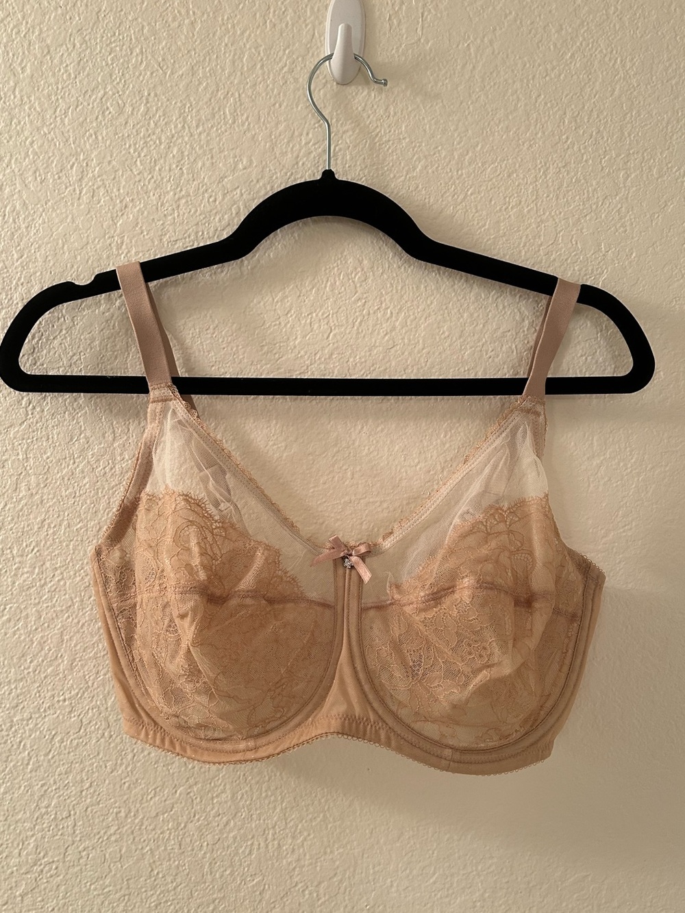 Wacoal Sheer Lace Underwire Bra in Blush Nude